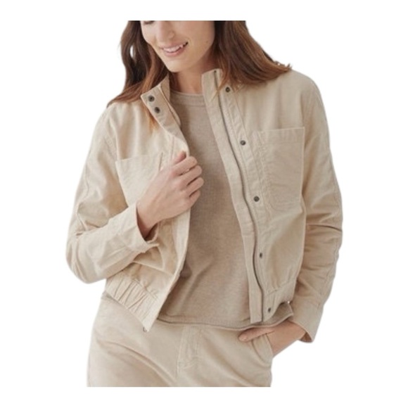 Pact Jackets & Blazers - PACT Women's Modern Corduroy Bomber Jacket in Sandshell Beige Size XXL​